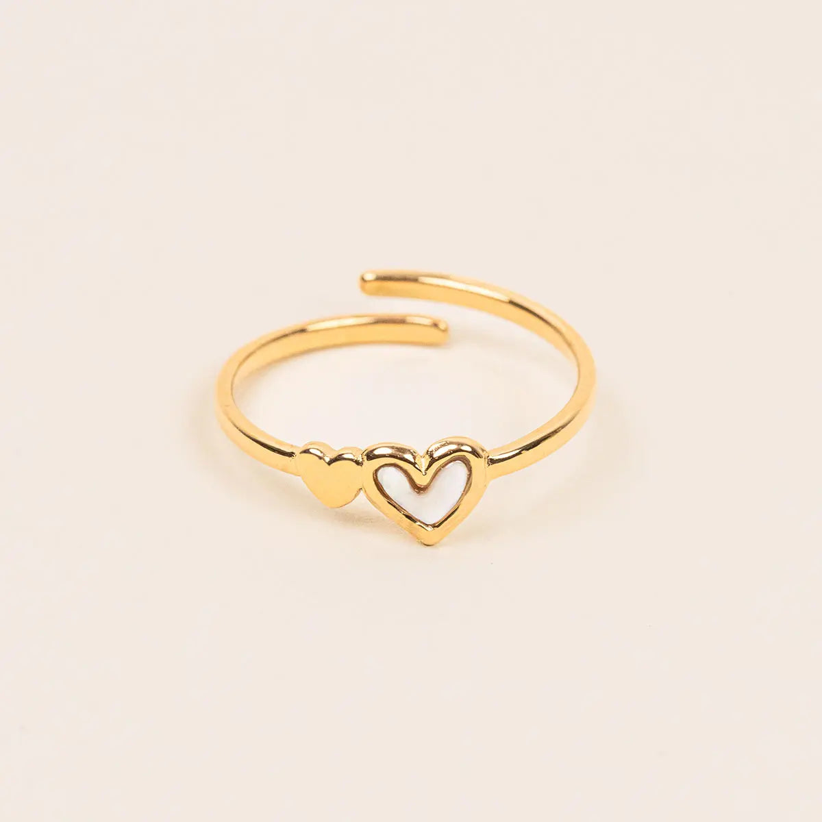 Bague coeur - Capucine - Acier doré