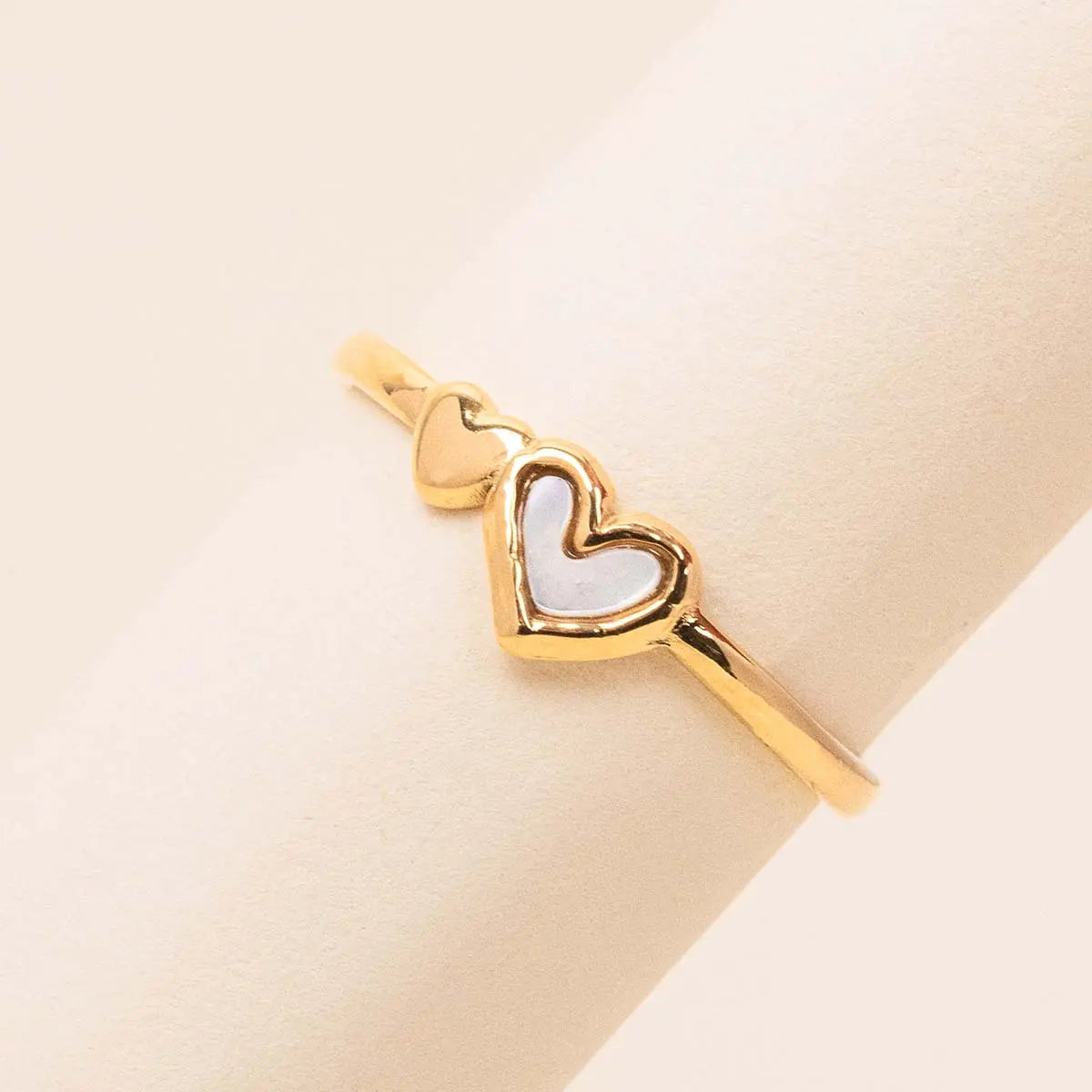 Bague coeur - Capucine - Acier doré