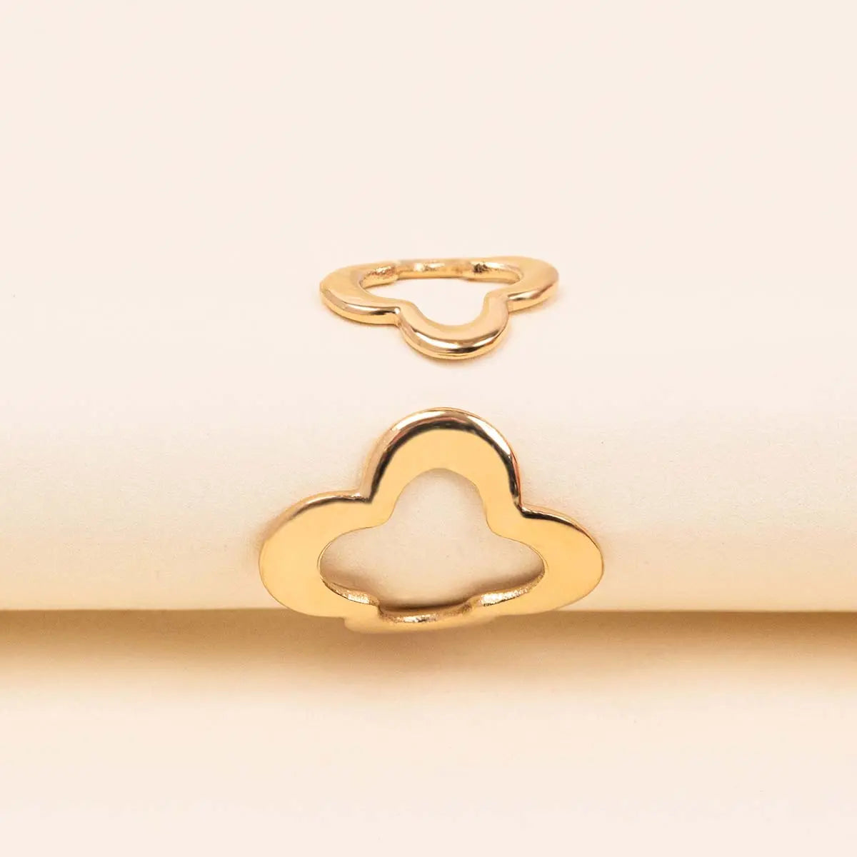 Bague double Trèfle - Constance - Acier doré