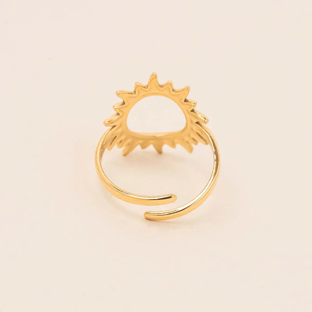 Bague soleil - Alix - Acier doré