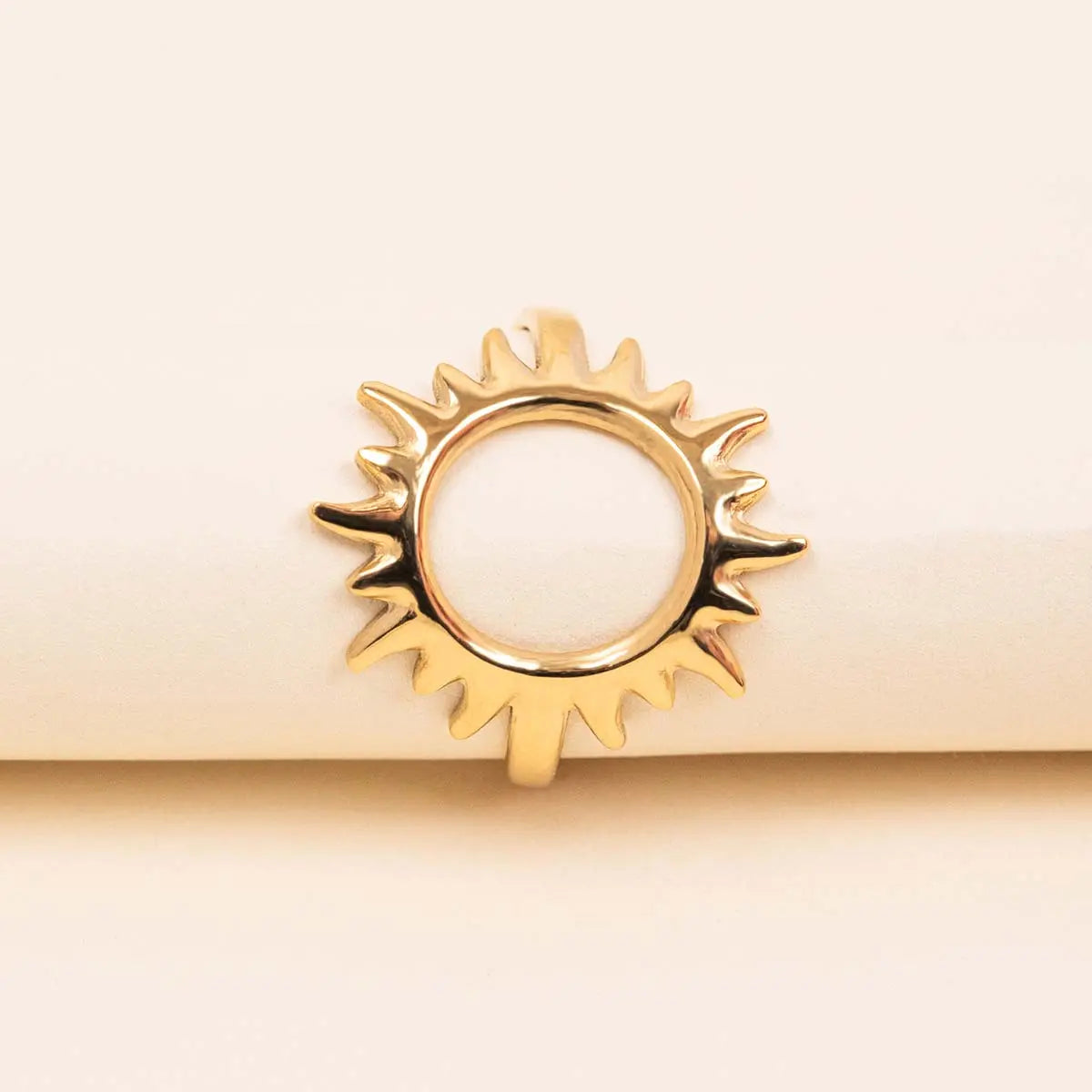 Bague soleil - Alix - Acier doré