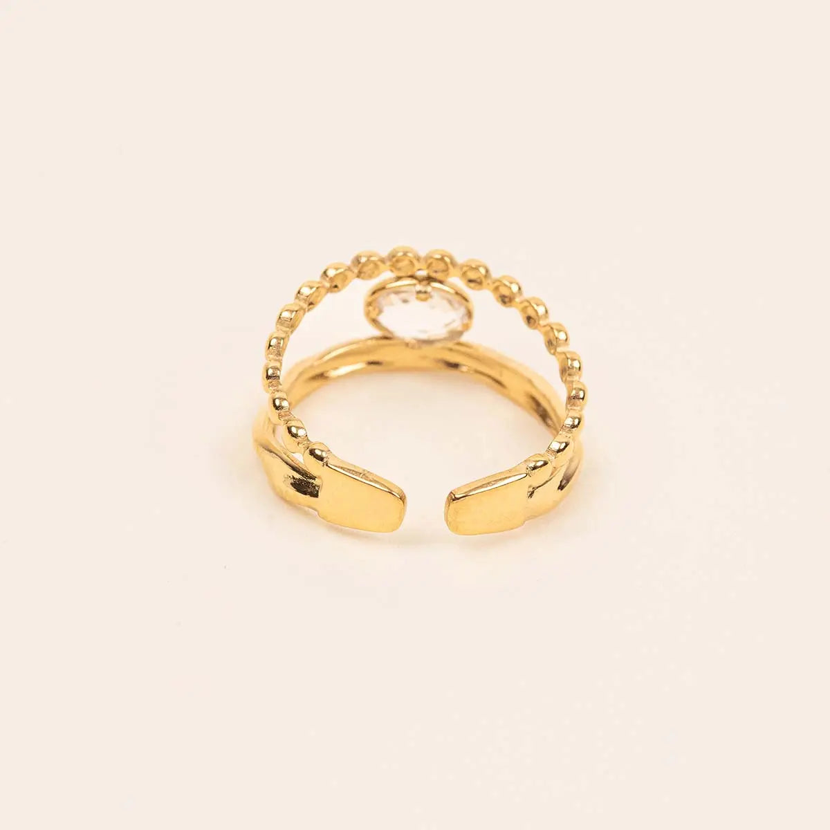 Bague double - Oriane - Acier doré