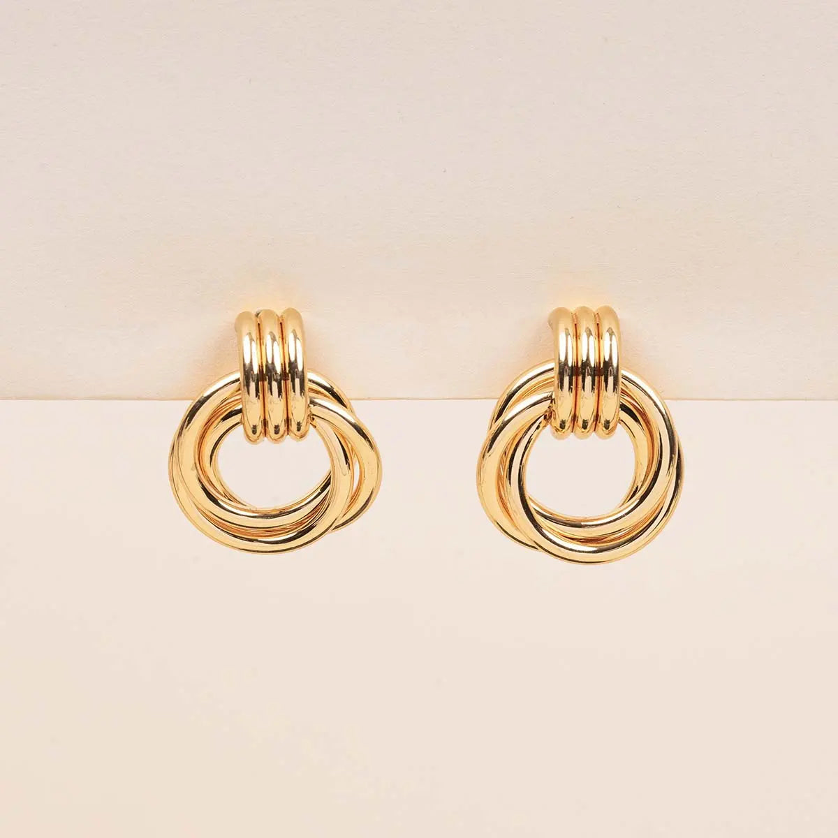 Boucles d'oreilles anneaux - Maëlys - Acier doré