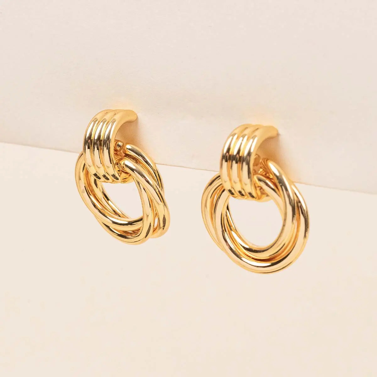 Boucles d'oreilles anneaux - Maëlys - Acier doré