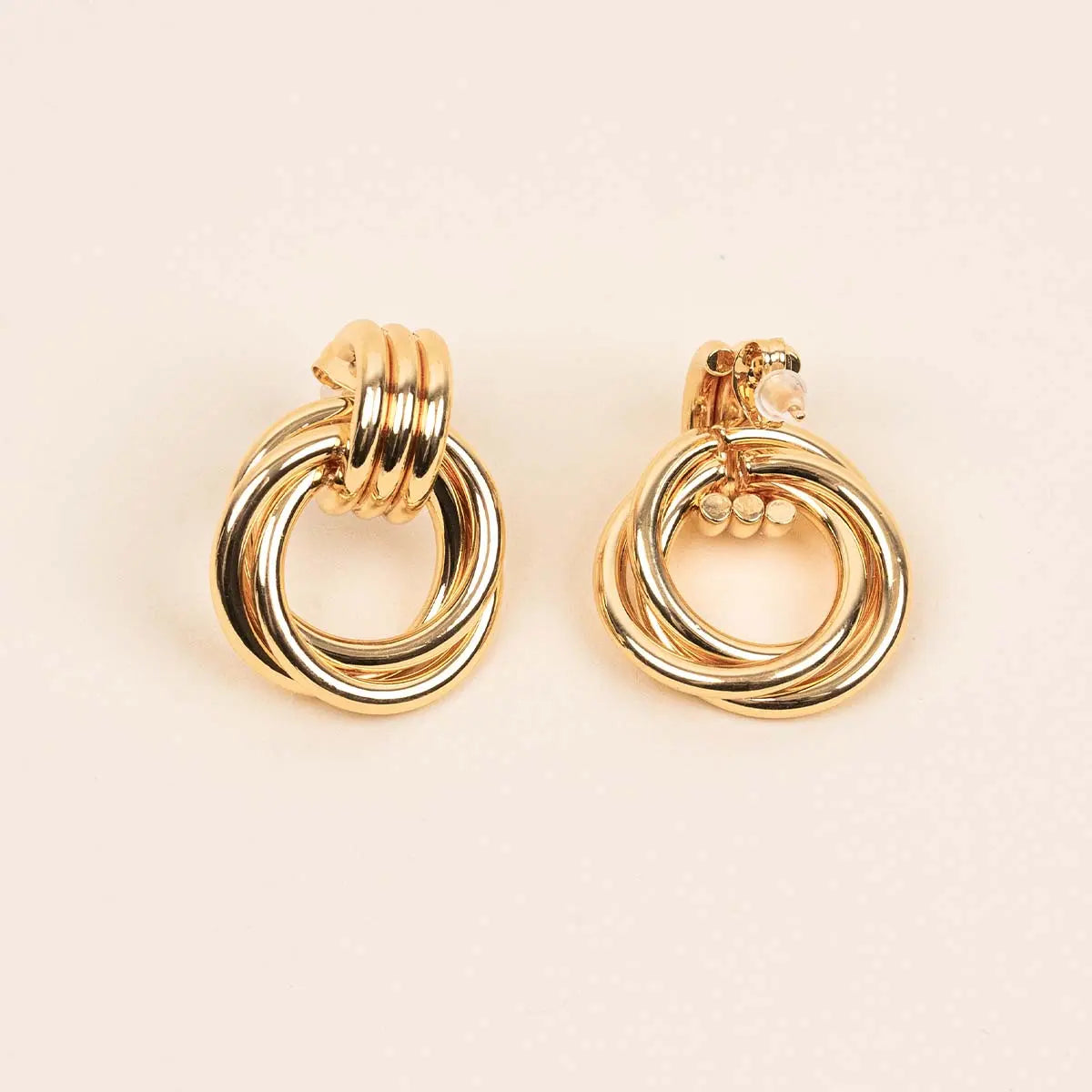 Boucles d'oreilles anneaux - Maëlys - Acier doré