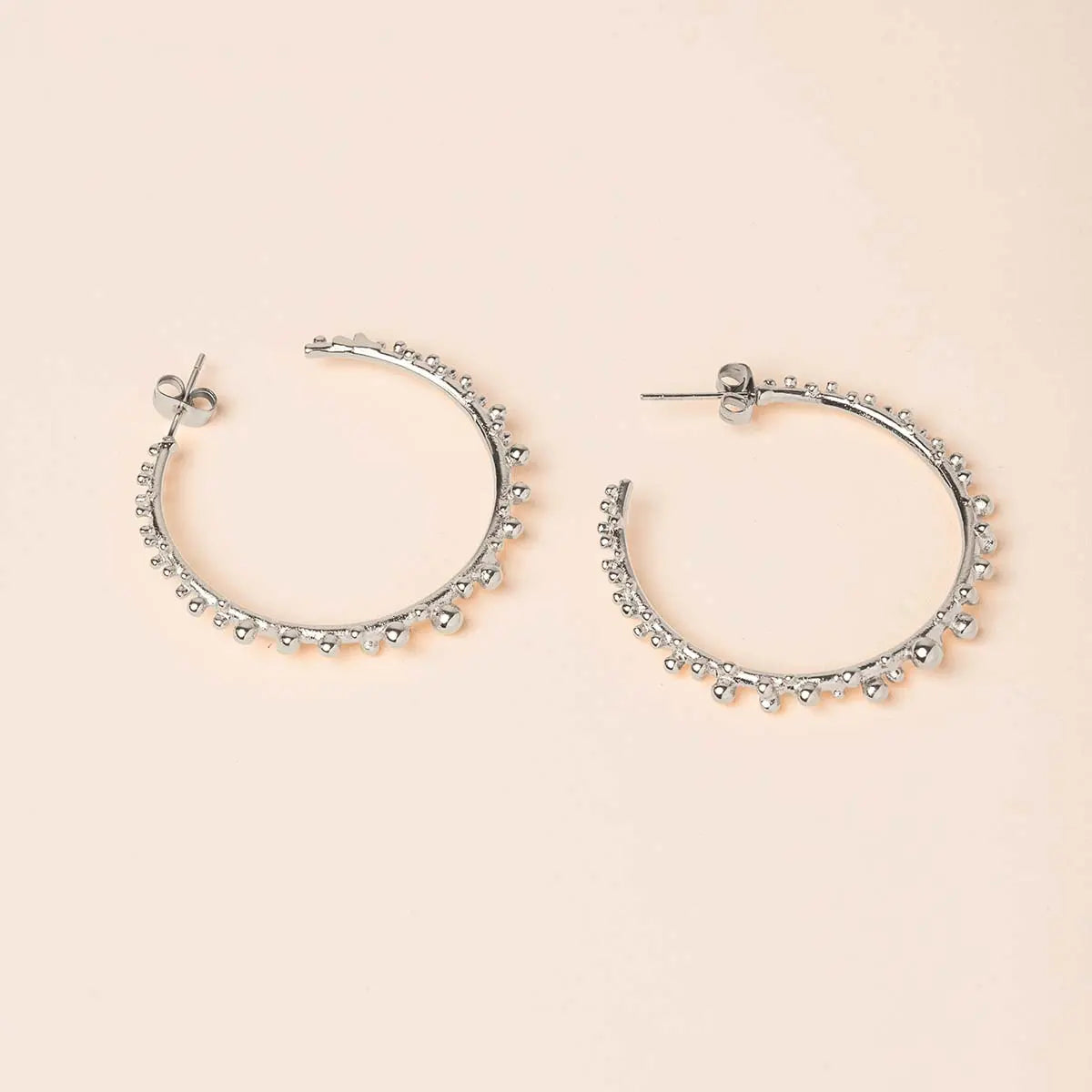 Boucles d'oreilles créoles - Ophélie - Acier