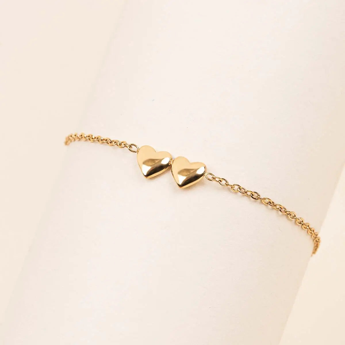 Bracelet coeur - Océane - Acier doré