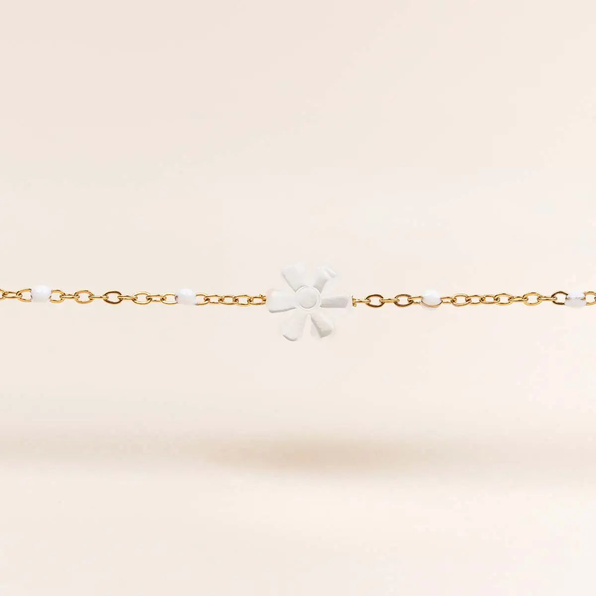 Bracelet fleuri - Marguerite - Acier doré