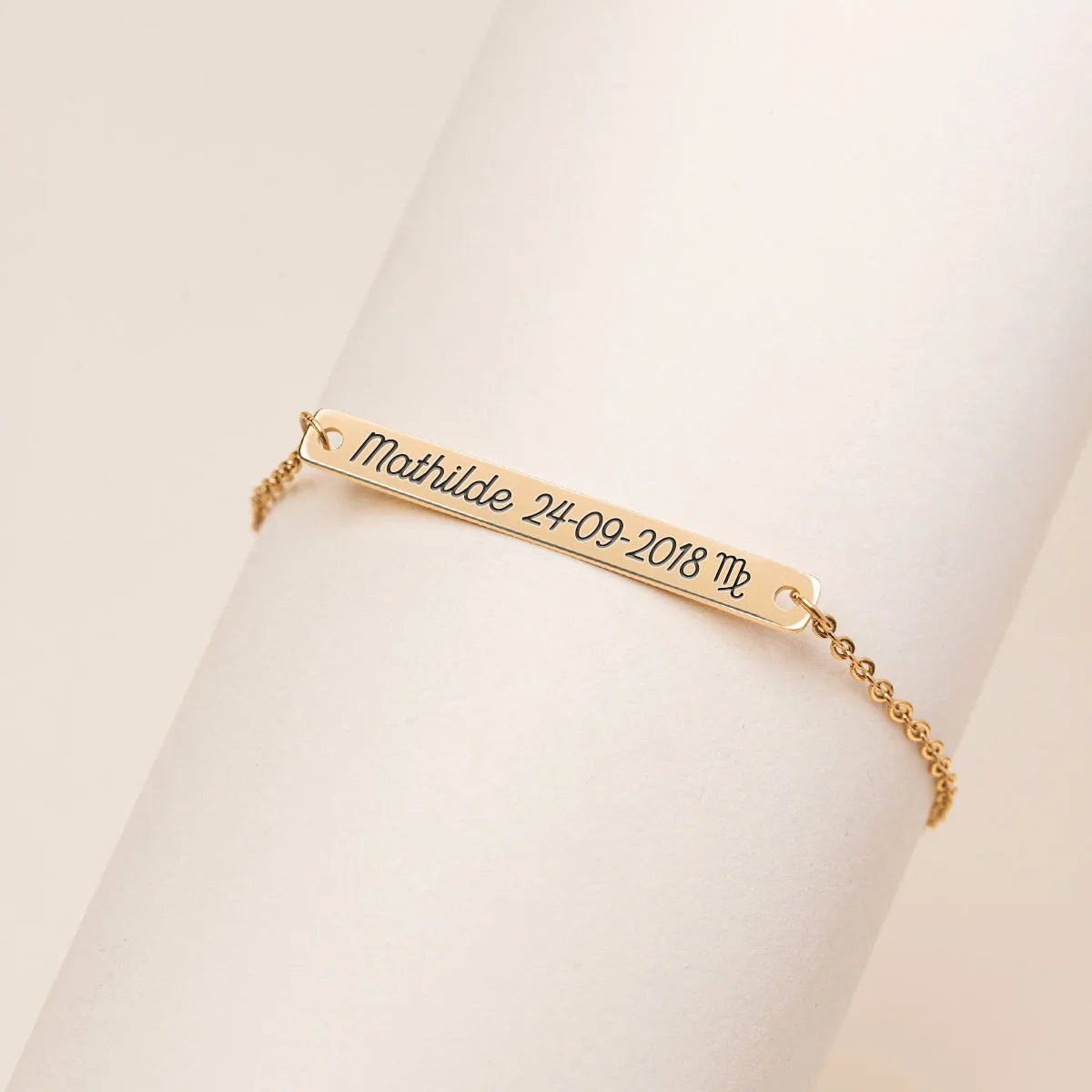 Bracelet barre à personnaliser - Doré