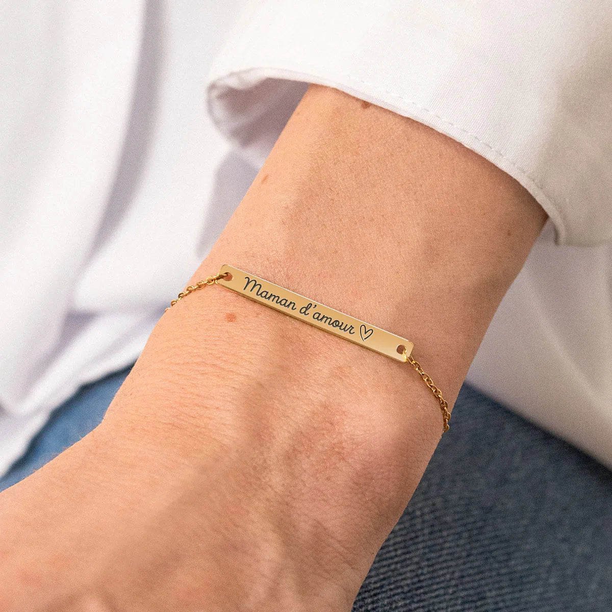 Bracelet barre à personnaliser - Doré