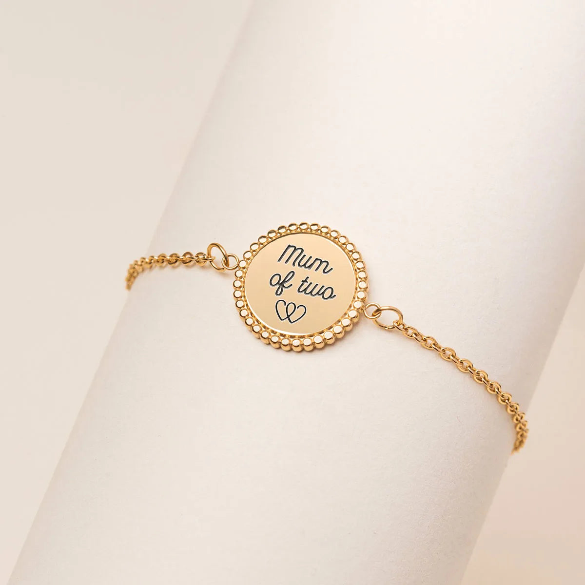 Bracelet médaille Soleil à personnaliser - Doré