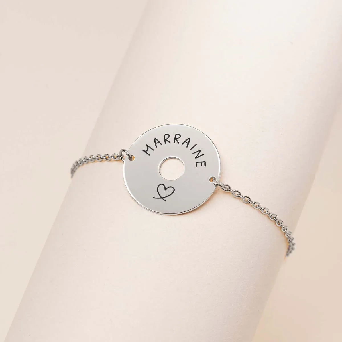 Bracelet médaille cible à personnaliser - Acier