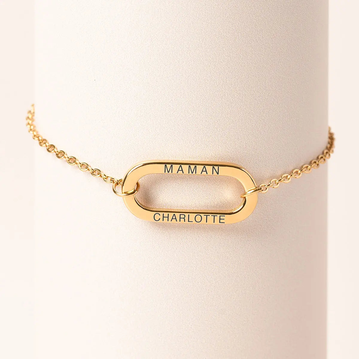 Bracelet maillon et chaine à personnaliser - Doré