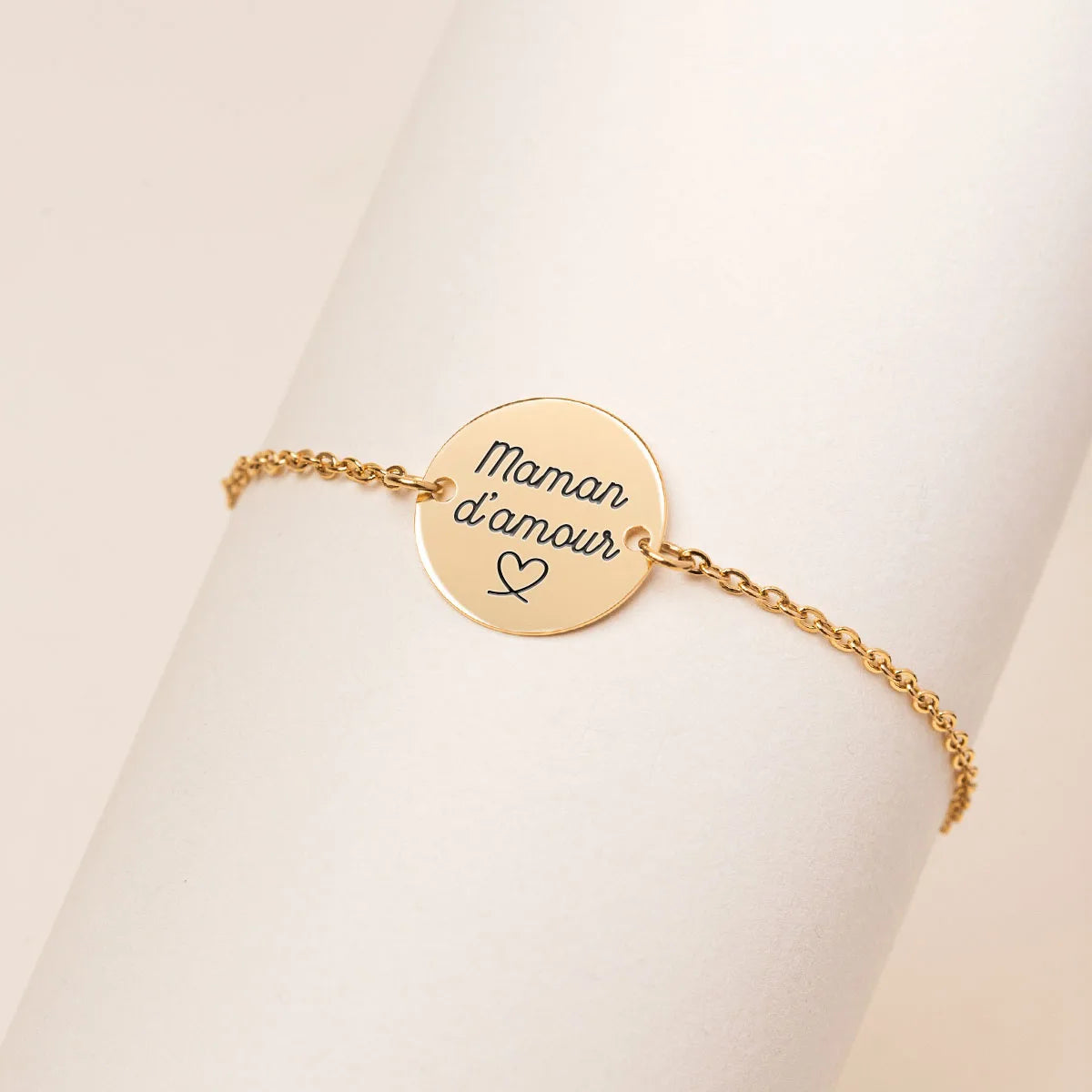 Bracelet médaille à personnaliser - Doré