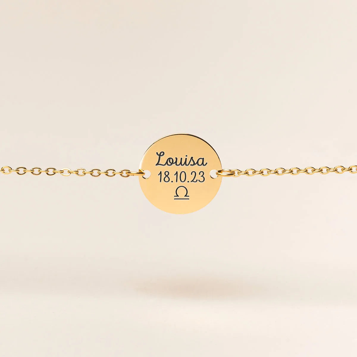 Bracelet médaille à personnaliser - Doré