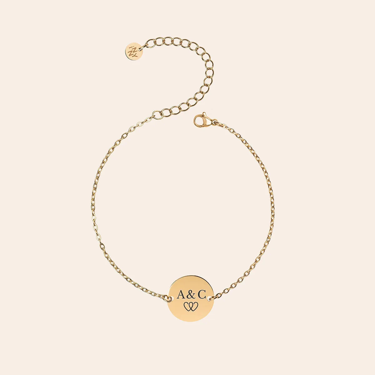 Bracelet médaille à personnaliser - Doré