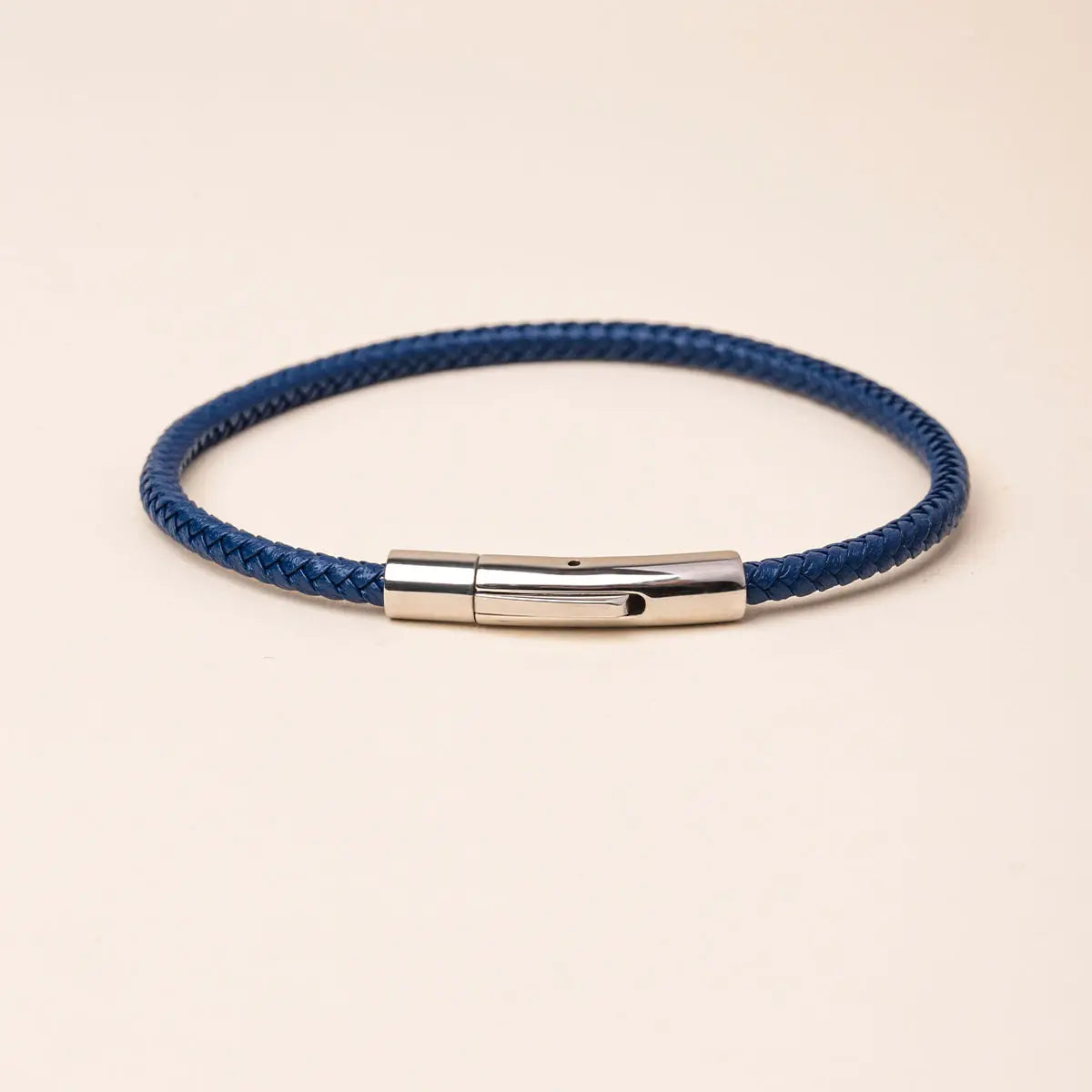 Bracelet en cuir bleu - Acier