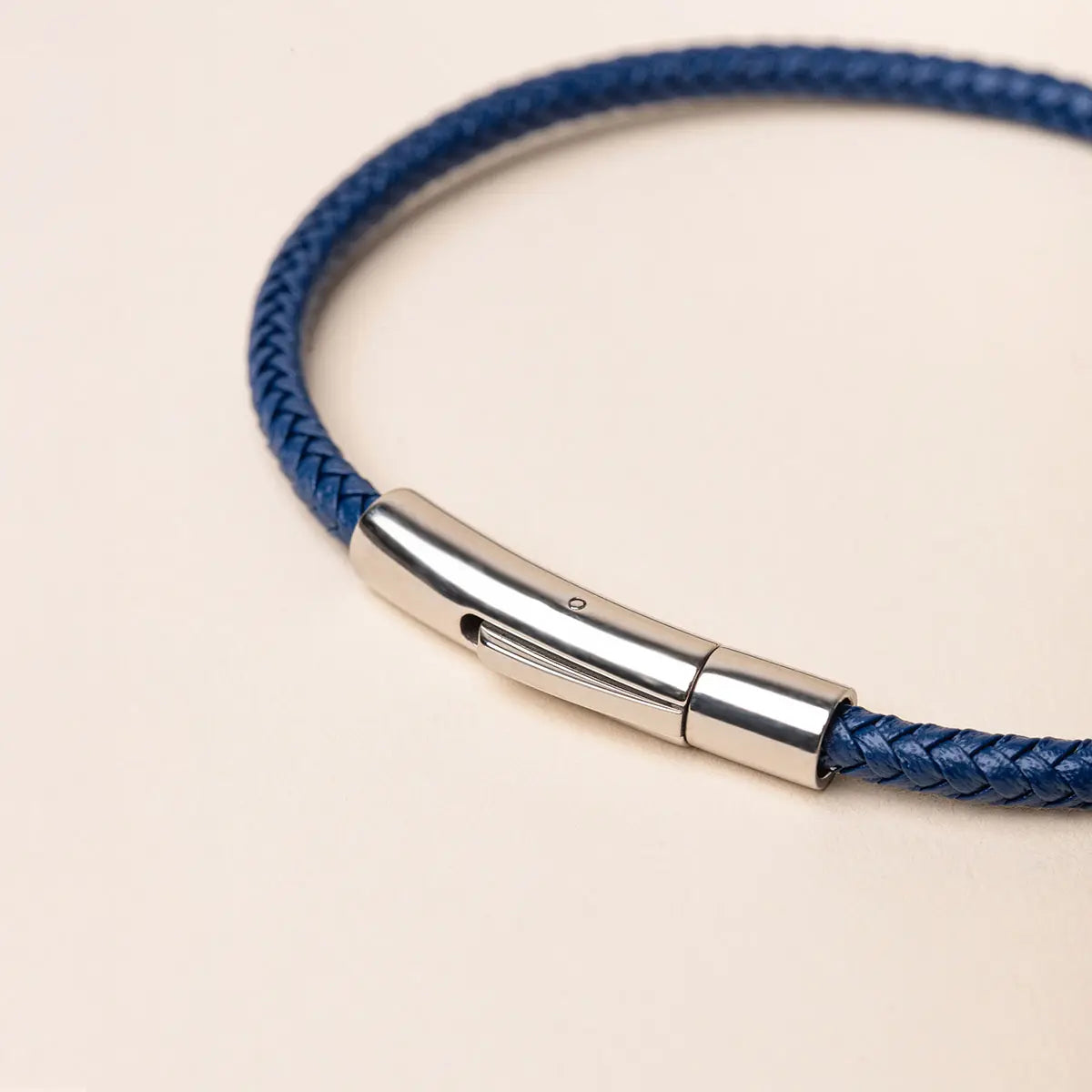 Bracelet en cuir bleu - Acier