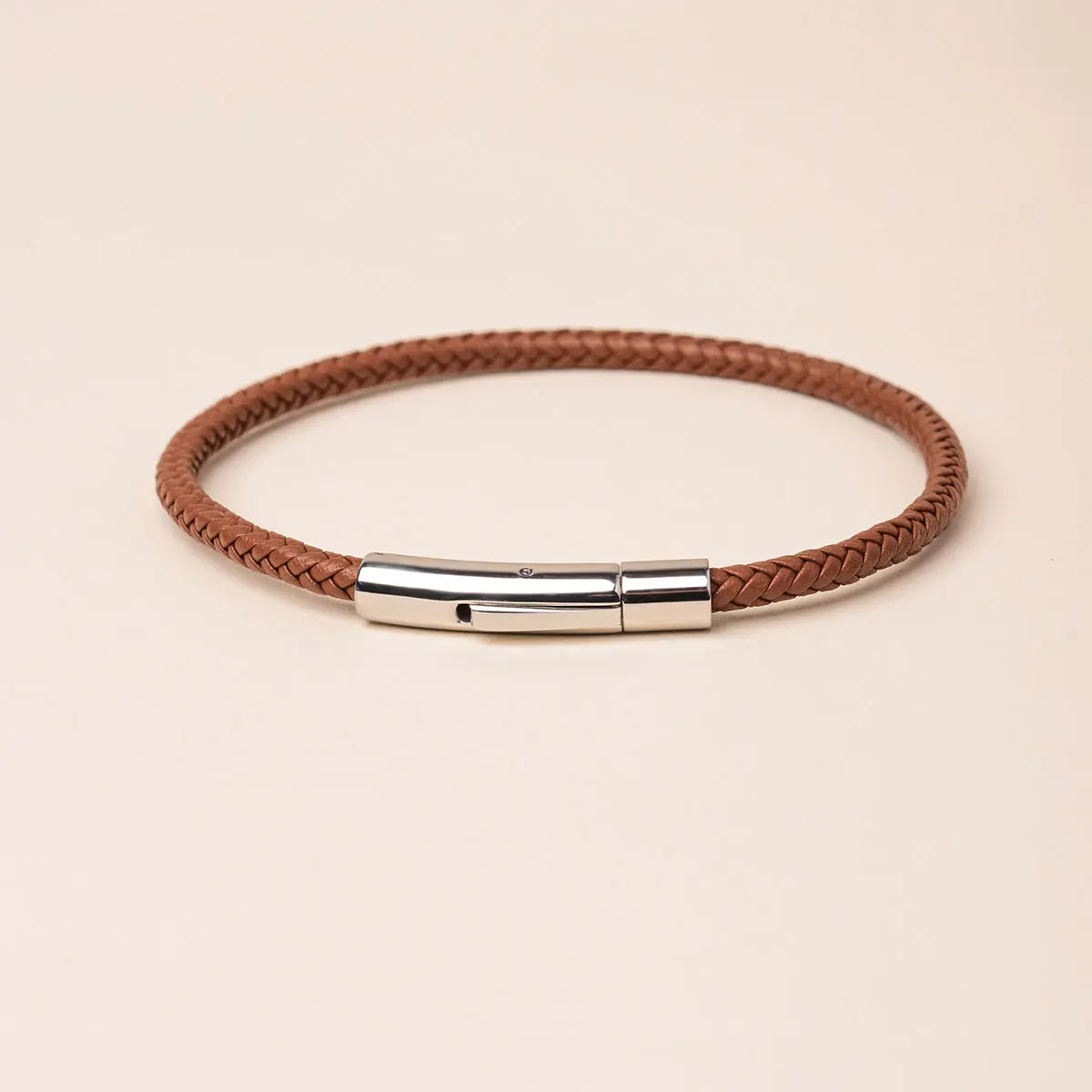Bracelet en cuir marron - Acier