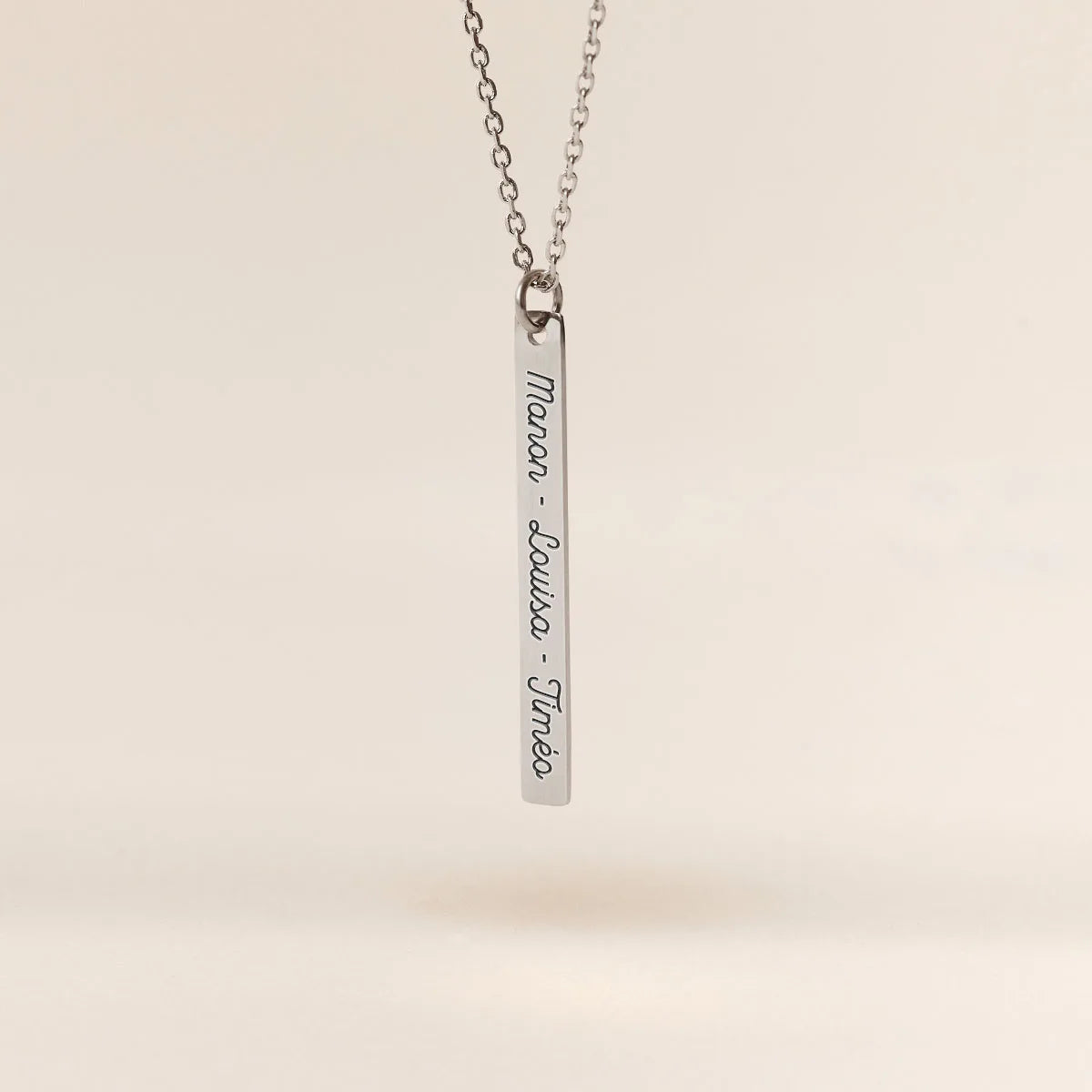 Collier plaque fine à personnaliser - Acier