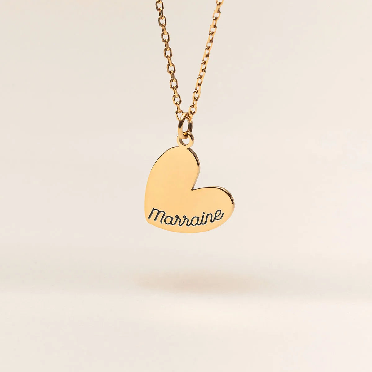 Collier médaille Coeur à personnaliser - Doré