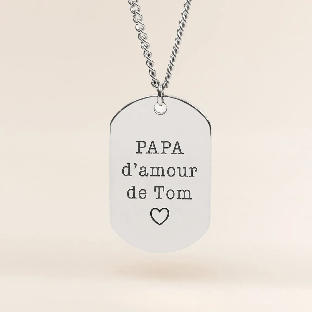 Collier homme plaque militaire à personnaliser - Acier
