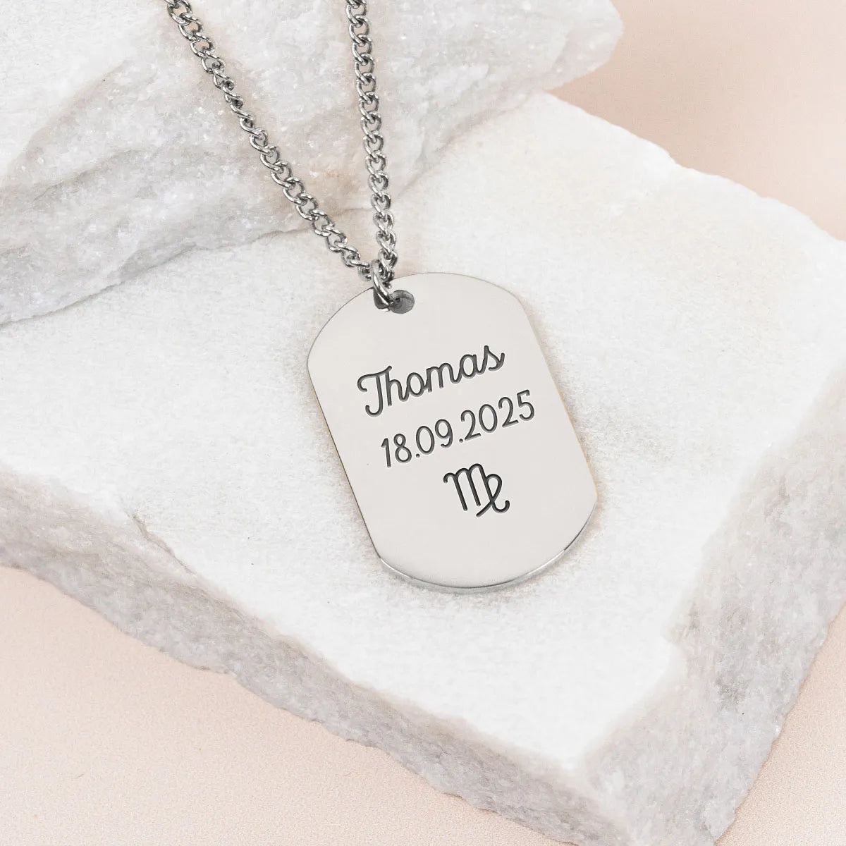 Collier homme plaque militaire à personnaliser - Acier