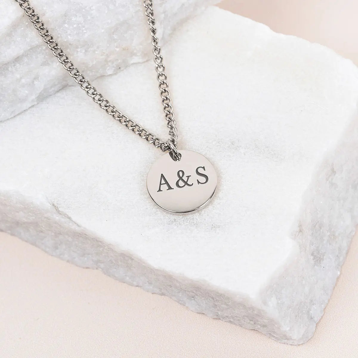 Collier homme médaille 14 mm à personnaliser - Acier