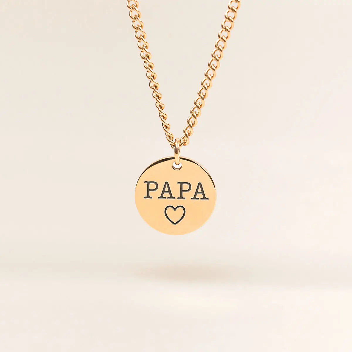 Collier homme médaille 14 mm à personnaliser - Doré