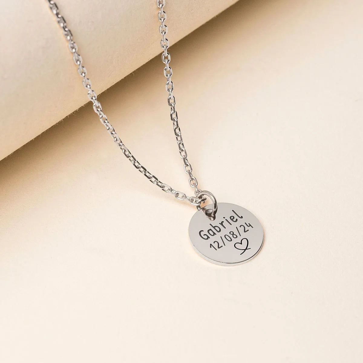 Collier médaille à personnaliser - Acier