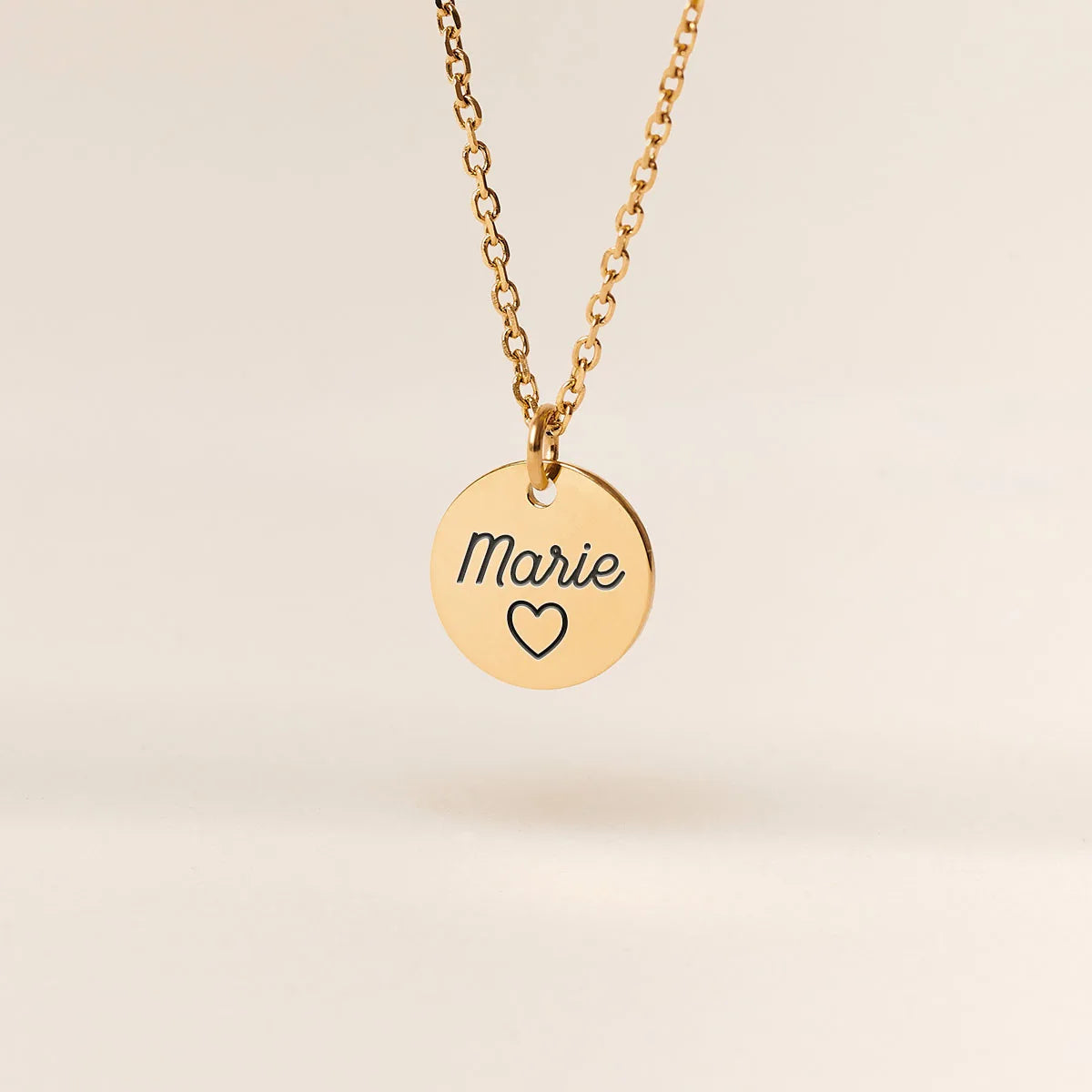 Collier médaille à personnaliser - Doré