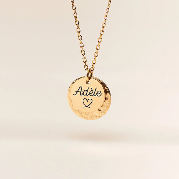 Collier médaille à personnaliser - Doré