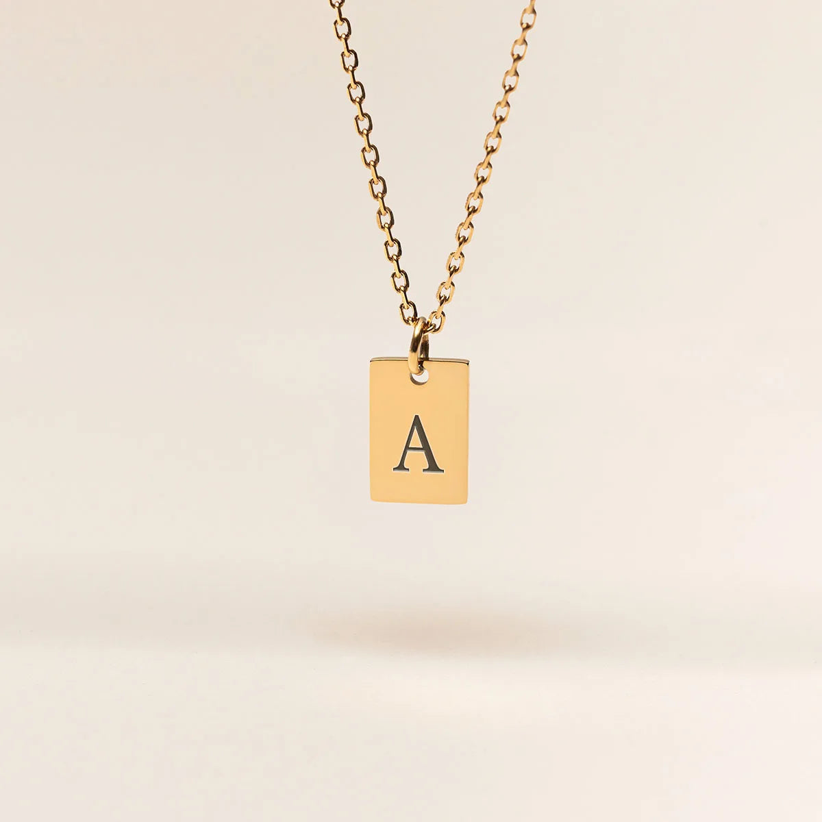 Collier tag à personnaliser - Doré