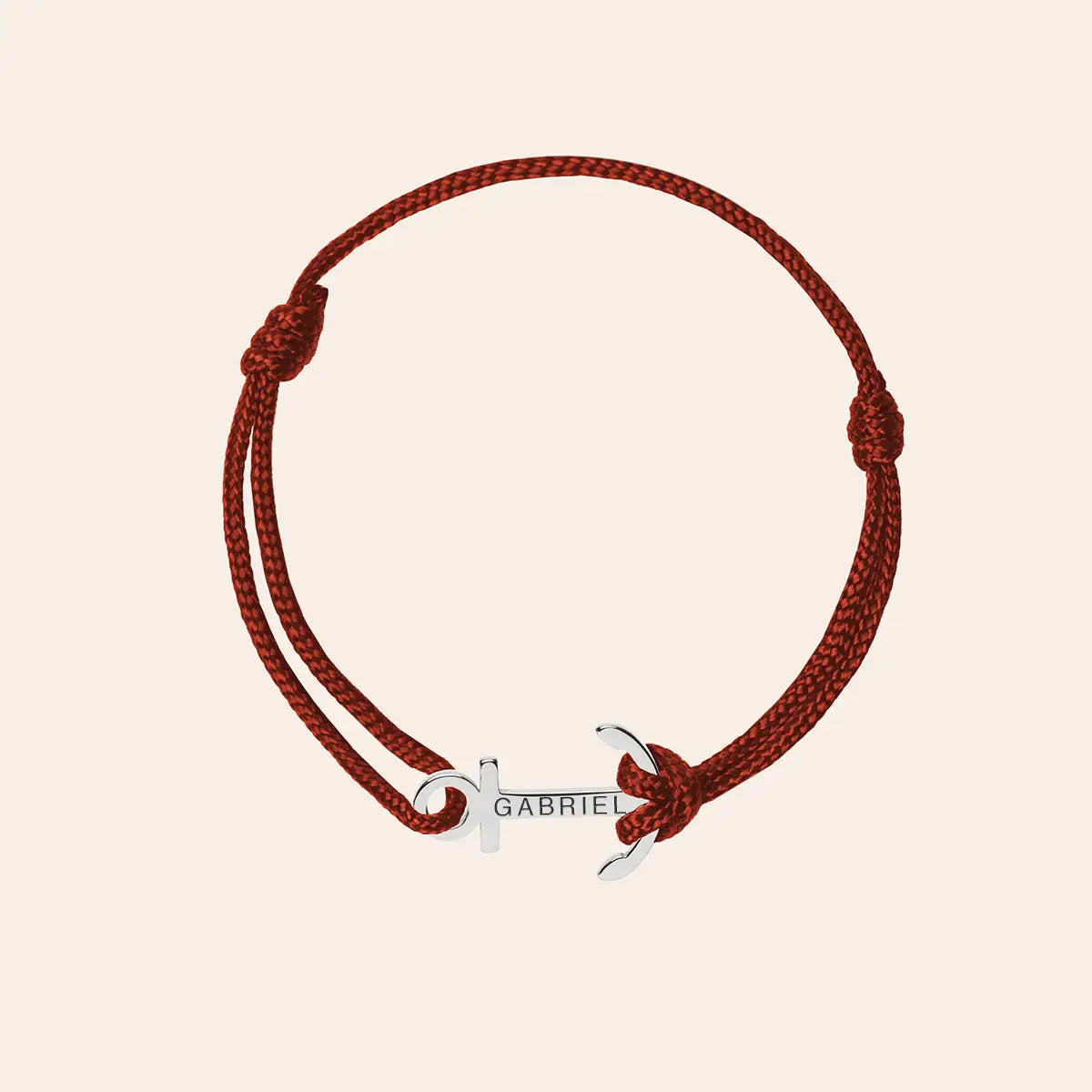 Bracelet cordon Ancre à personnaliser - Acier