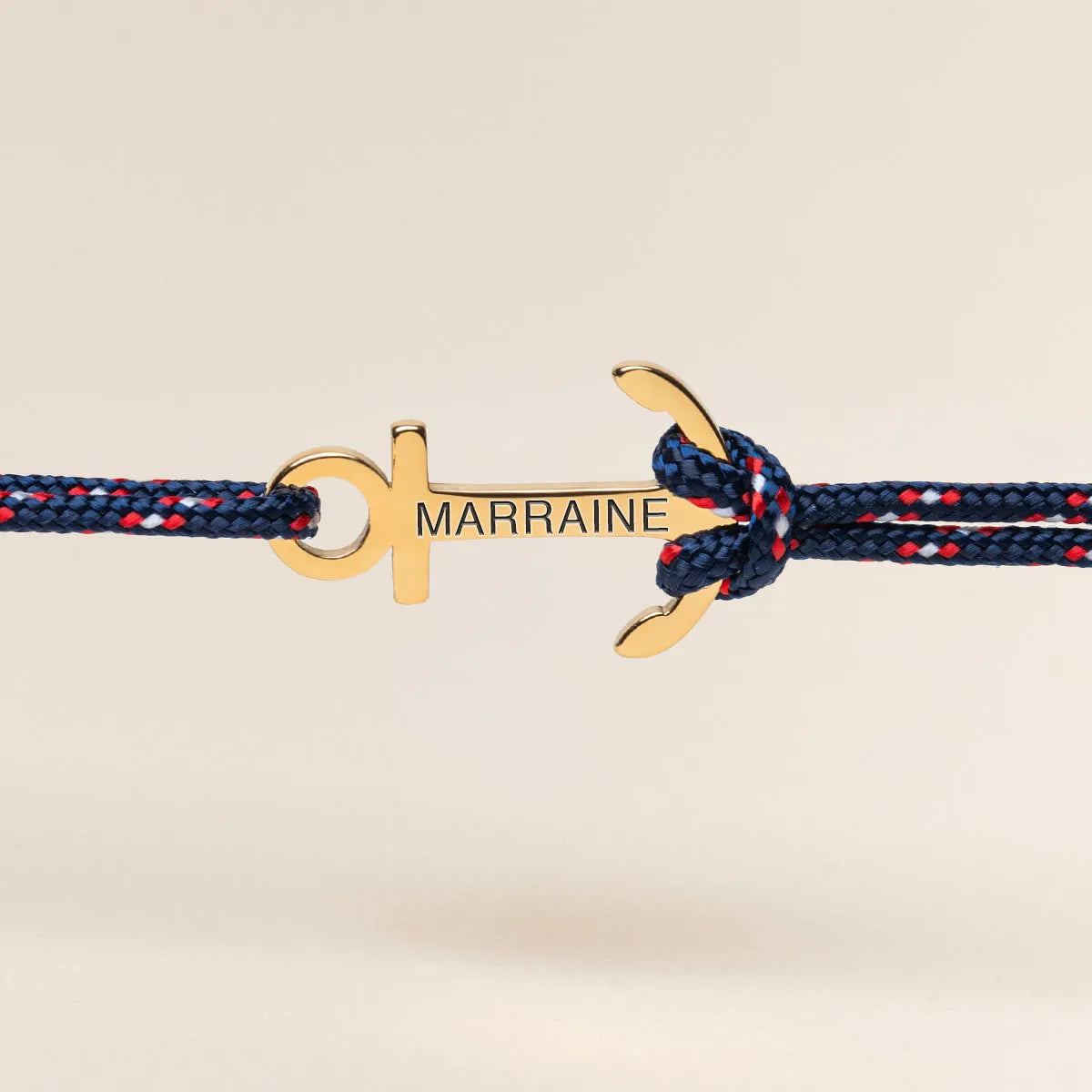 Bracelet femme cordon Ancre à personnaliser - Doré
