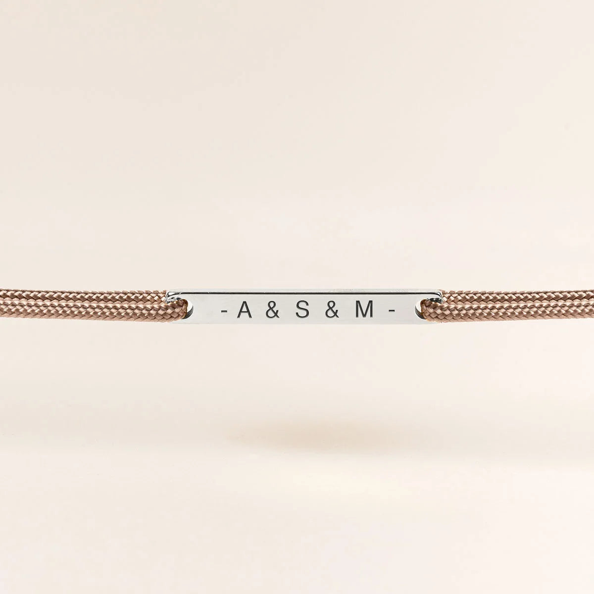 Bracelet cordon barre à personnaliser - Acier
