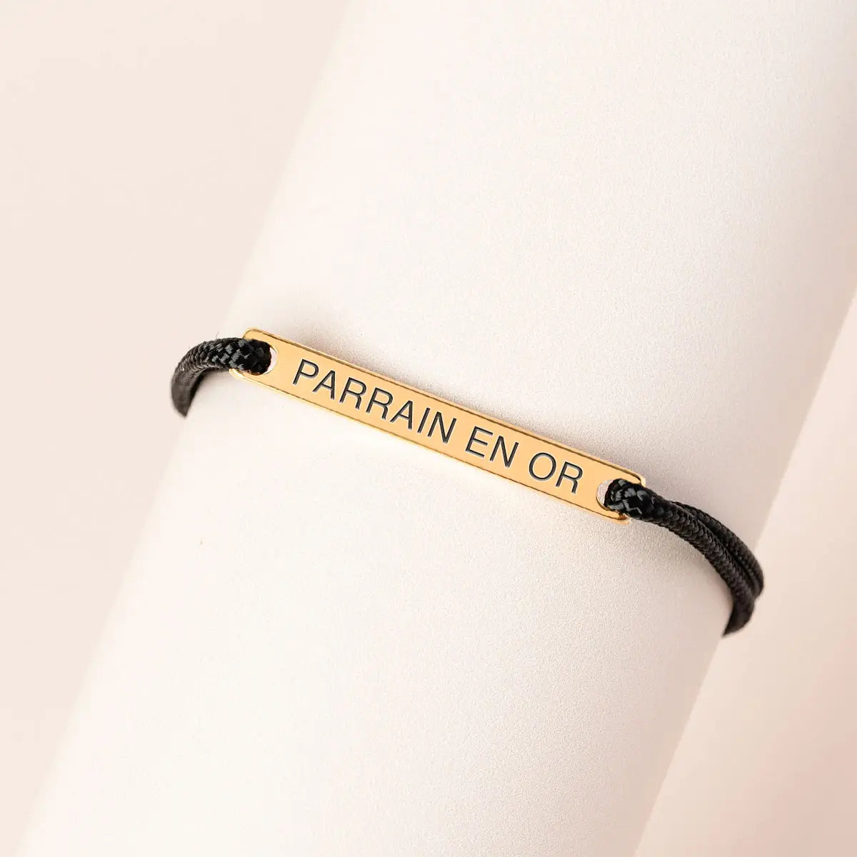 Bracelet cordon barre à personnaliser - Doré