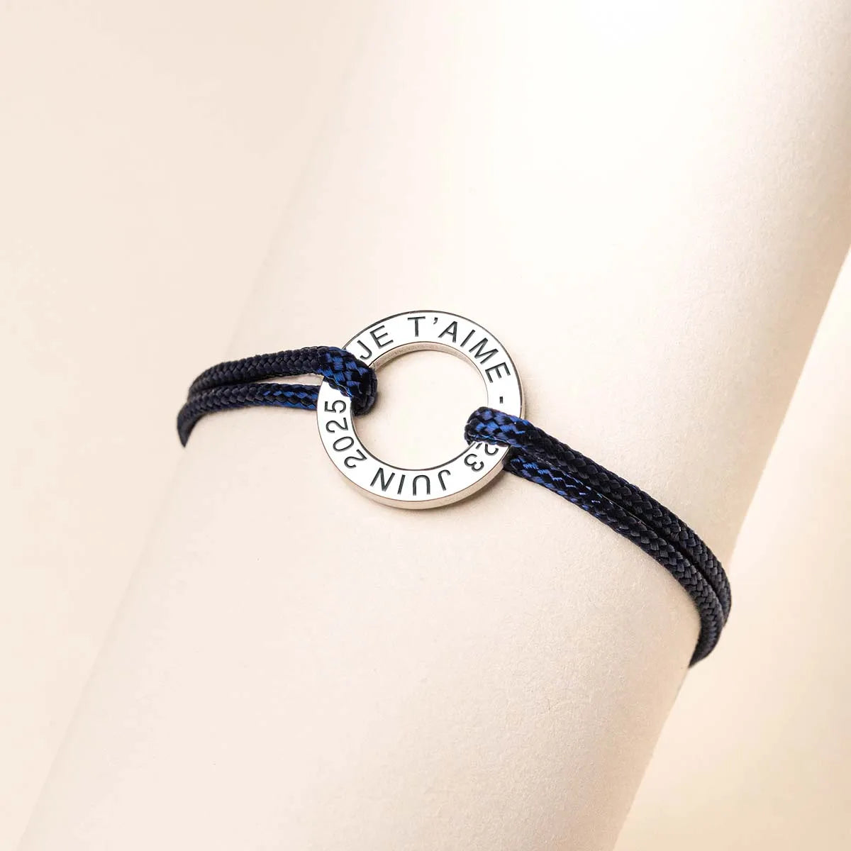 Bracelet cordon Cercle à personnaliser - Acier