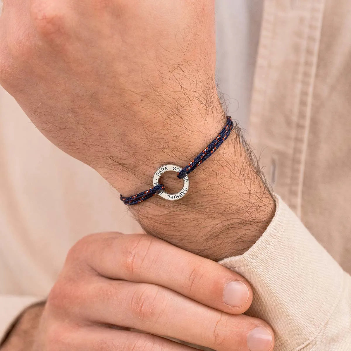 Bracelet cordon Cercle à personnaliser - Acier