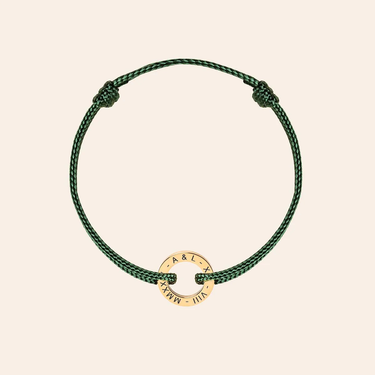Bracelet femme cordon Cercle à personnaliser - Doré