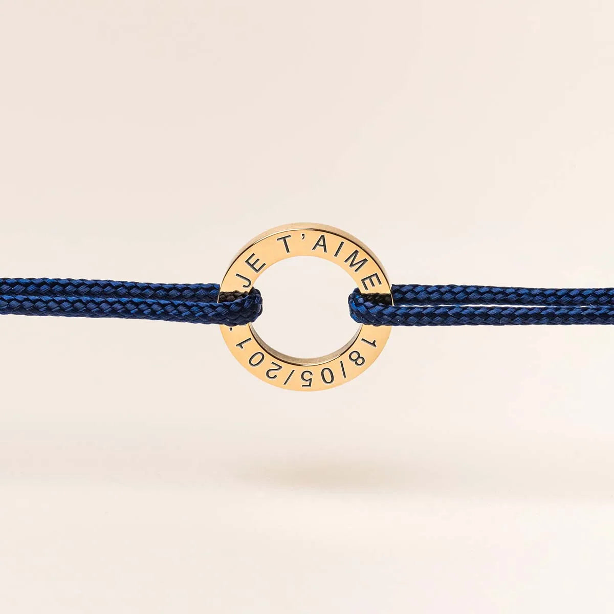 Bracelet cordon Cercle à personnaliser - Doré