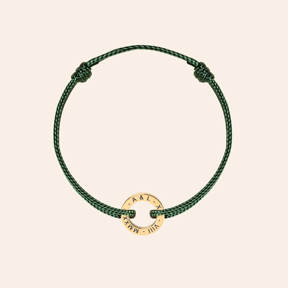 Bracelet cordon Cercle à personnaliser - Doré