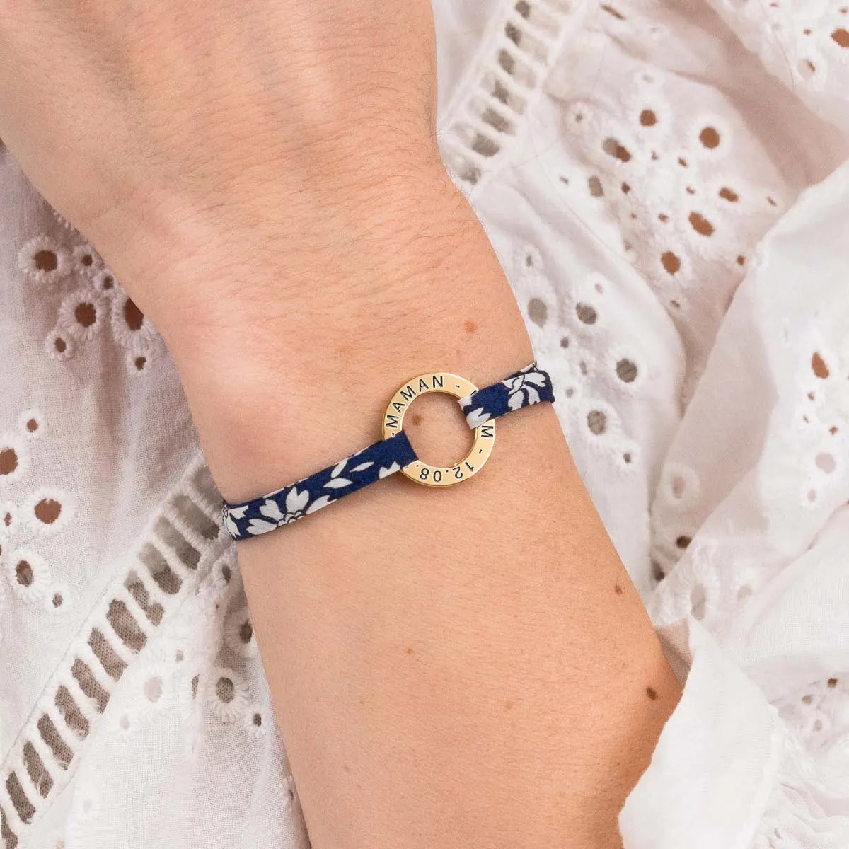 Bracelet liberty avec cercle à personnaliser - Doré