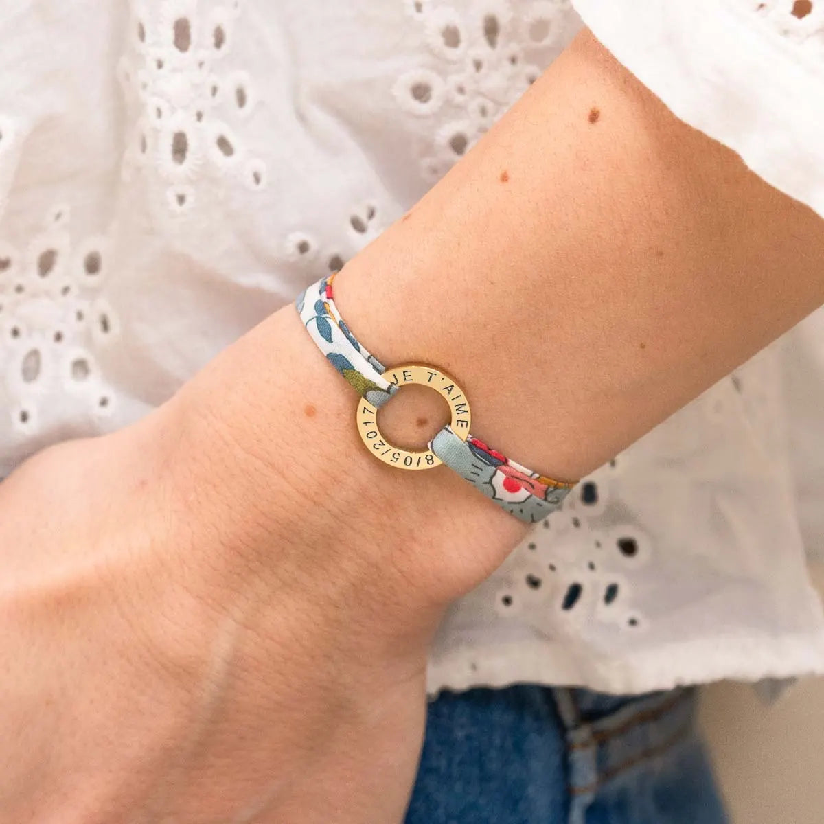 Bracelet liberty avec cercle à personnaliser - Doré