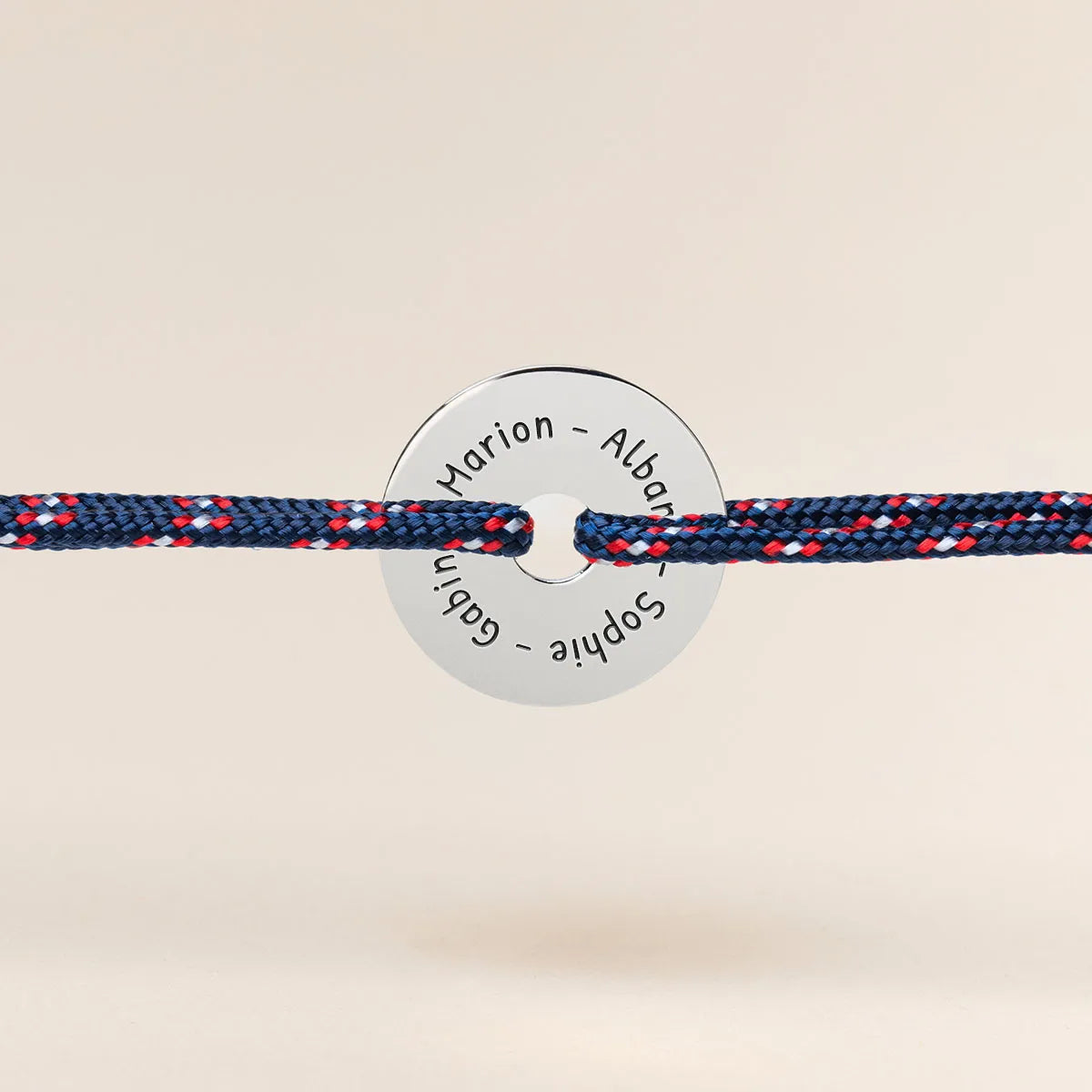 Bracelet femme cordon cible à personnaliser - Acier