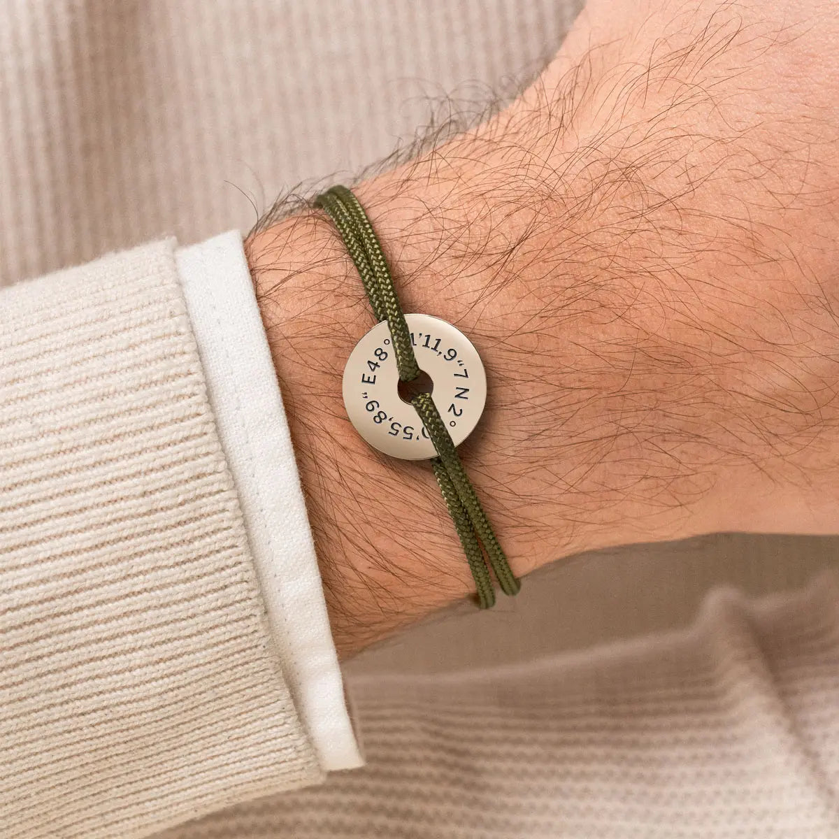 Bracelet cordon cible à personnaliser - Acier