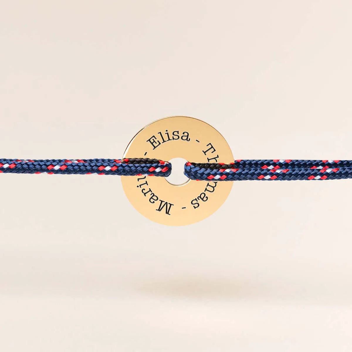 Bracelet femme cordon cible à personnaliser - Doré