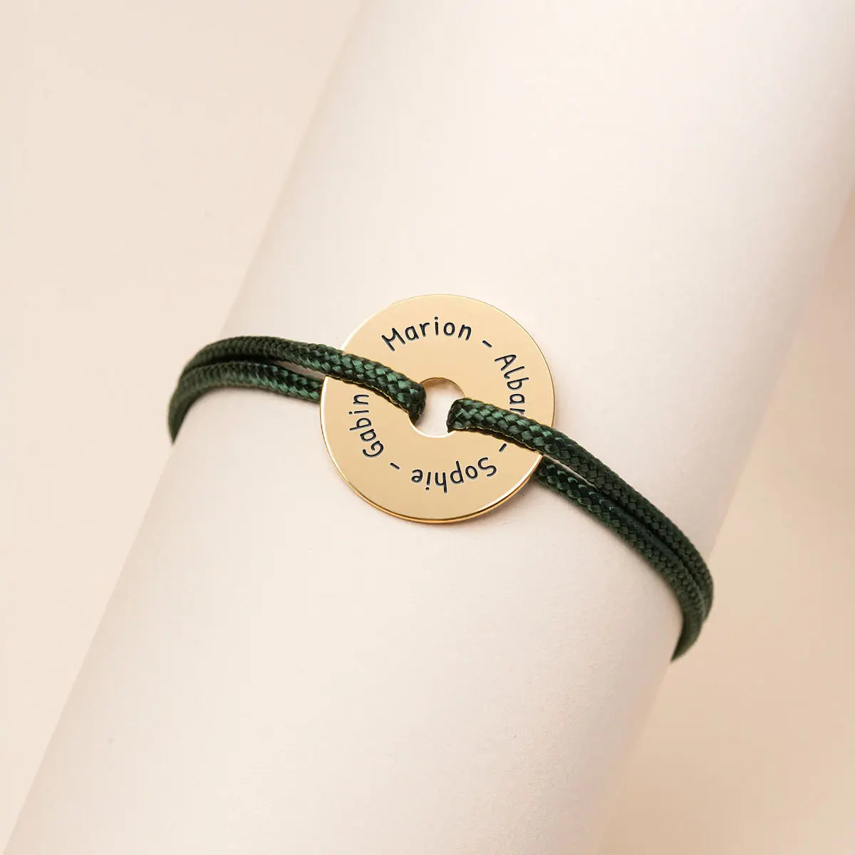 Bracelet cordon cible à personnaliser - Doré