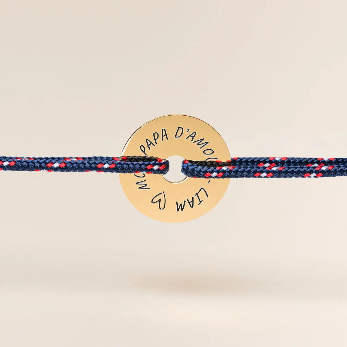 Bracelet cordon cible à personnaliser - Doré