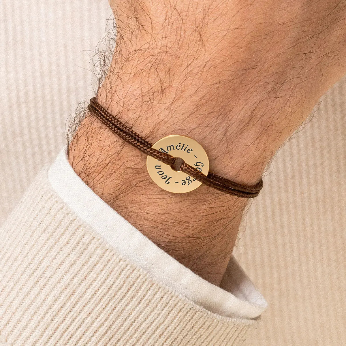 Bracelet cordon cible à personnaliser - Doré